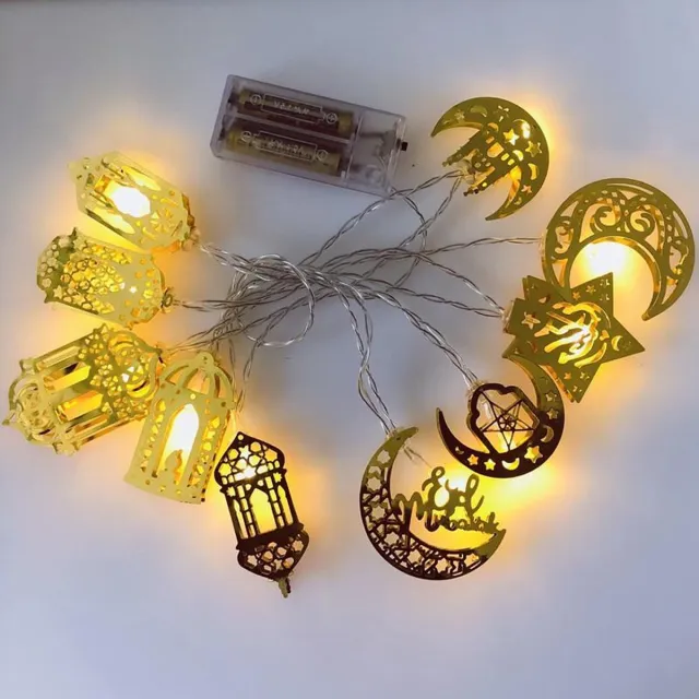 Xtraworks Eid Mubarak-islamitische thema decoratieve LED-verlichting Ramadan combinatie - 20 lampjes - werkt op batterij - 3m