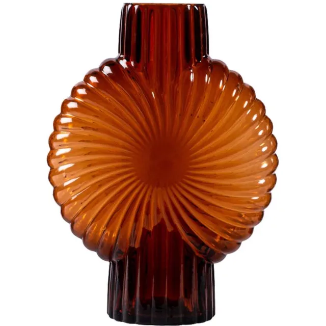 PTMD COLLECTION PTMD Zugar Ronde Vaas - 22 x 10,5 x 32 cm - Glas - Bruin