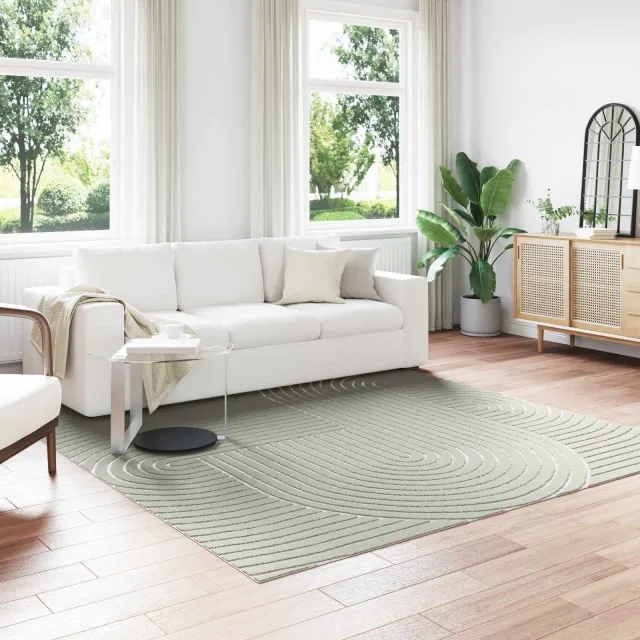vidaXL Binnen- en buitentapijt PALMERAS Groen 240 x 240 cm Polyester, foto 2