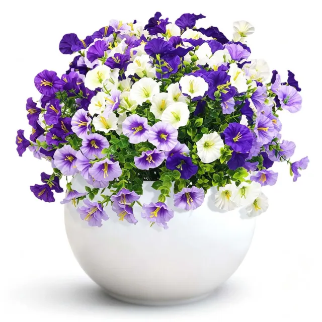 Flintry Deze decoratieset met kunstbloemen is wellicht precies wat u zoekt. 8 stuks (3 paars + 3 lichtpaars + 2 wit)