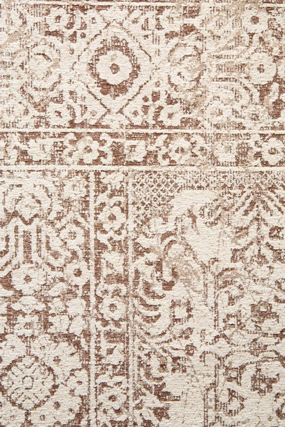 NOUS Living laagpolig vintage vloerkleed crème bruin, foto 4