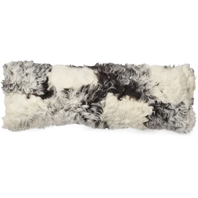 Sheepskin House Toscana Lam Kussen - Dubbelzijdig - 26x86 cm Black/White Mix