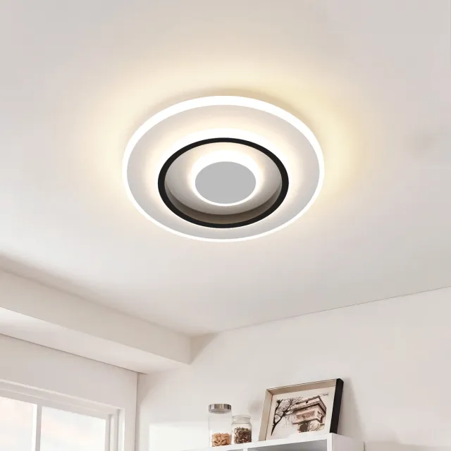 Lemlit LED Plafondlamp 22W - Ronde Plafonnière - 6500K lamp, 2200LM - Geheugenfunctie - Ø24x5 cm - voor Slaapkamer Keuken Hal - Wit Wit-22W
