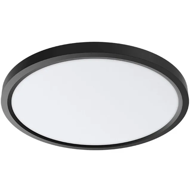 Qualu LED Plafondlamp - Kingtron Jin - 36W 3960lm - 865 Helder/Koud Wit 6500K - Ø400 mm - Opbouw - Rond - Zwart