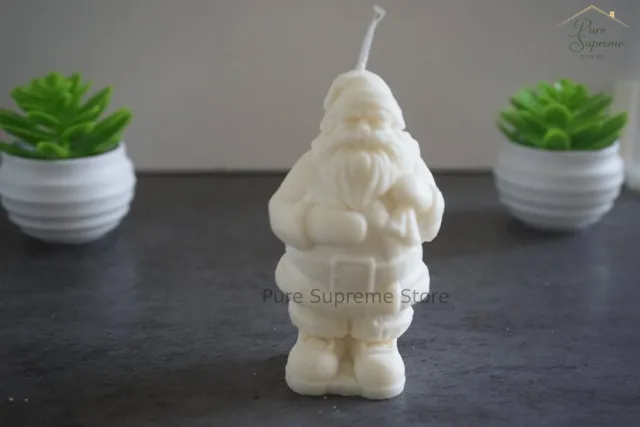 Pure Supreme Store Decoratie kaars Kerstman met zak | Kerst | Handgemaakt wit