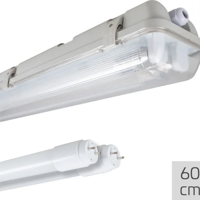 LED's light by Shada LED's Light LED TL dubbel armatuur 60 cm - Compleet met 2 LED TL buizen 60 cm - 1800 lm - Tl-buizen - Tl-armaturen Wit