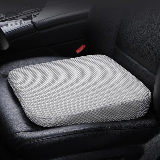 KZQ Grijs Wigvormig Zitkussen voor Autostoel Memory Schuim Verhoger voor Volwassenen Beter Zicht Comfortabel Kussen voor Billen en Rug 10 cm Dik