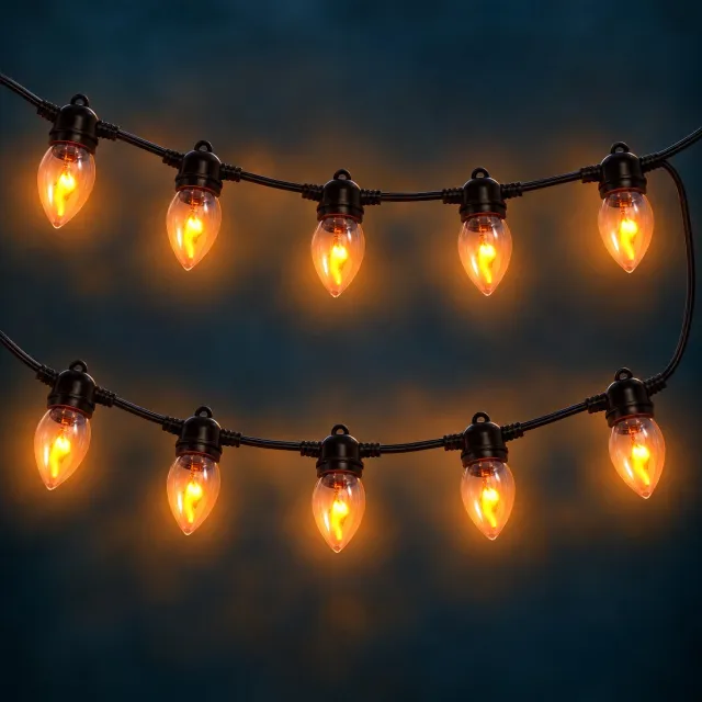 Cheqo Vlamverlichting - Lichtsnoer met Vlameffect voor Binnen en Buiten - Sfeerverlichting - Feestverlichting - Kerstverlichting - Vuur Lampjes - Tuinverlichting - Lichtslinger - Lichtketting - Halloween Decoratie - Terrasverlichting