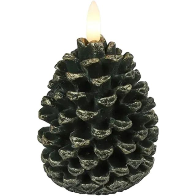 Countryfield LED-Dennenappel kaars 'Lyon' (Groen, Maat S)