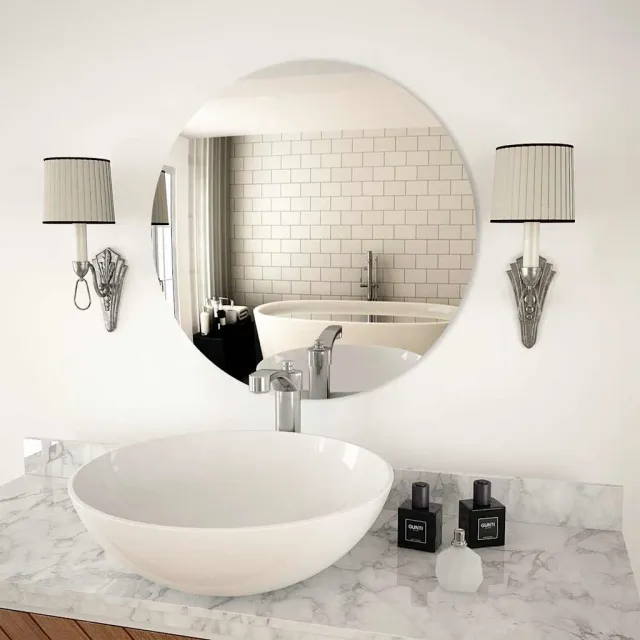 vidaXL Wandspiegel rond 60 cm glas Zilver