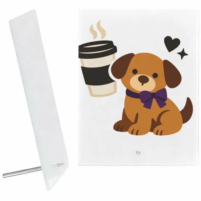 Mr Cadeautjes Glazen fotopaneel Cadeauprint rond een alledaagse luxe met een minimalistische - 15 x 20 cm, staand - glas, decoratie, wanddecoratie | cadeau Wit