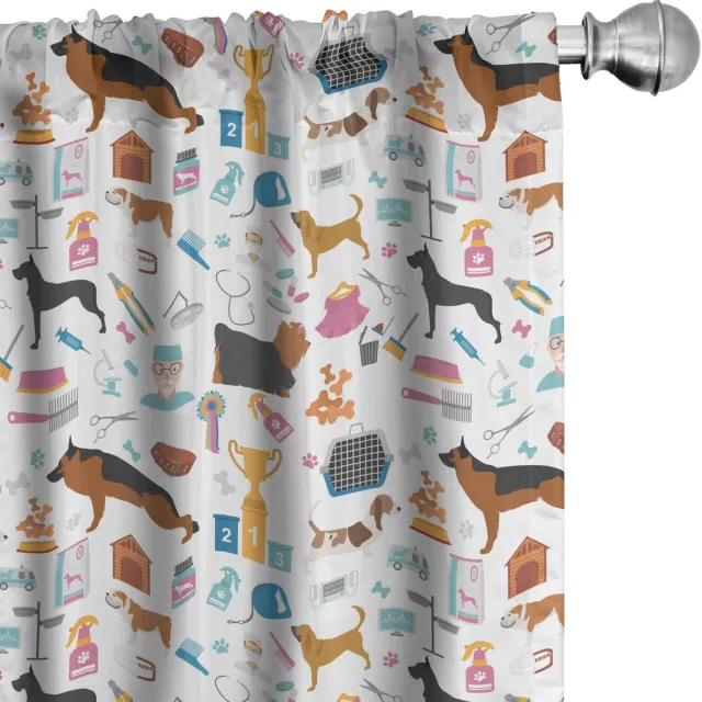 ABAKUHAUS Gordijnen – 2-delige set microvezel 75x225 cm – Meerdere kleuren Mehrfarbig