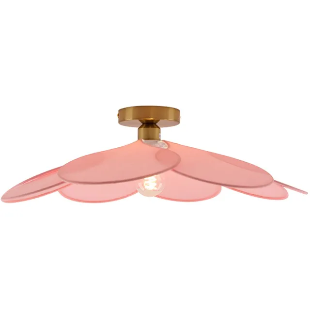 Olucia NENA - Plafondlamp - Roze / Messing - Vorm: Overig