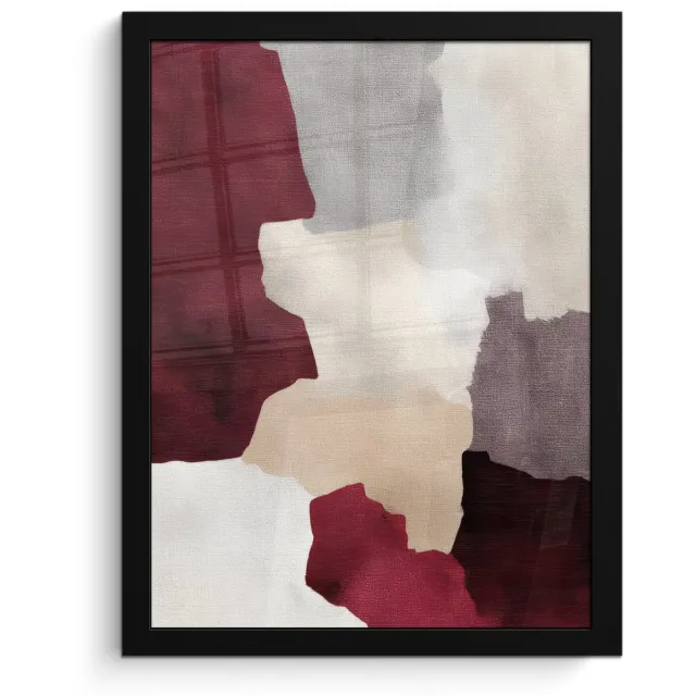 FrameYourWall Poster in lijst - Fotolijst 30x40 cm - Posters - Abstract - Kleurbakken - Rood - Posterlijst zwart - Decoratie - Wanddecoratie woonkamer - Muurdecoratie slaapkamer Abstract - Kleurvlakken