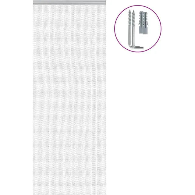 vidaXL Vliegengordijn kettingen 80x221 cm aluminium Zilver
