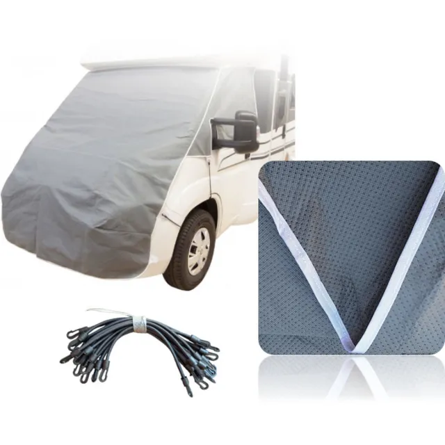 Geschikt voor Renault master Raamafdekking Geschikt voor Renault Master vanaf 2010 Beschermhoes camper voorzijde raamafdekking camper grijs
