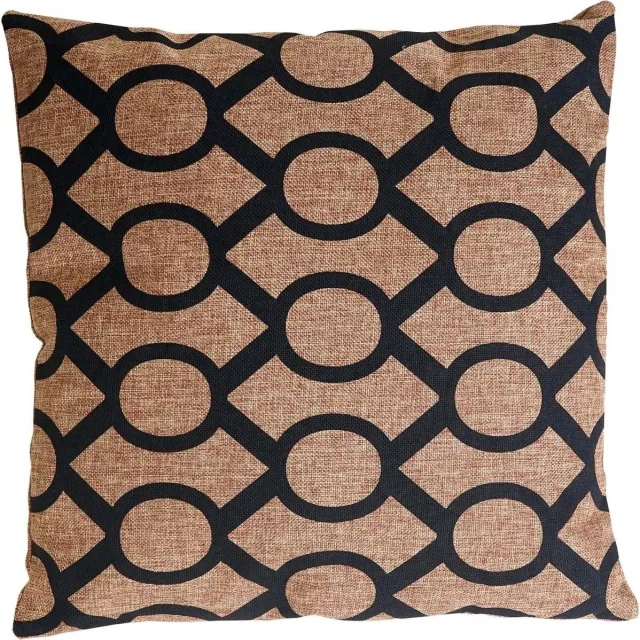 MCW Decoratief kussen - Sierkussen met vulling - Woonkamer aankleden - Afneembare hoes - 45x45cm - Bruin zwart