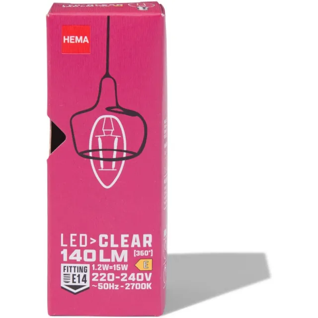 HEMA Led kaars clear E14 1.2W 140lm