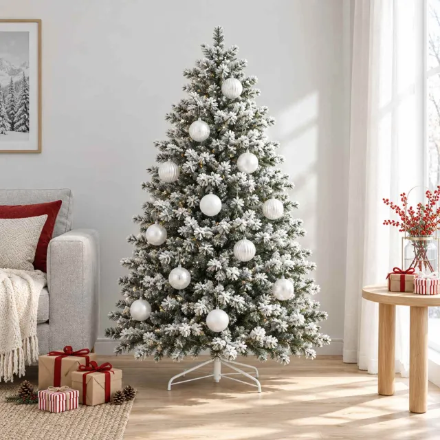 vidaXL Kerstbalset XL 15 st Wit Dia. 10 cm Kunststof