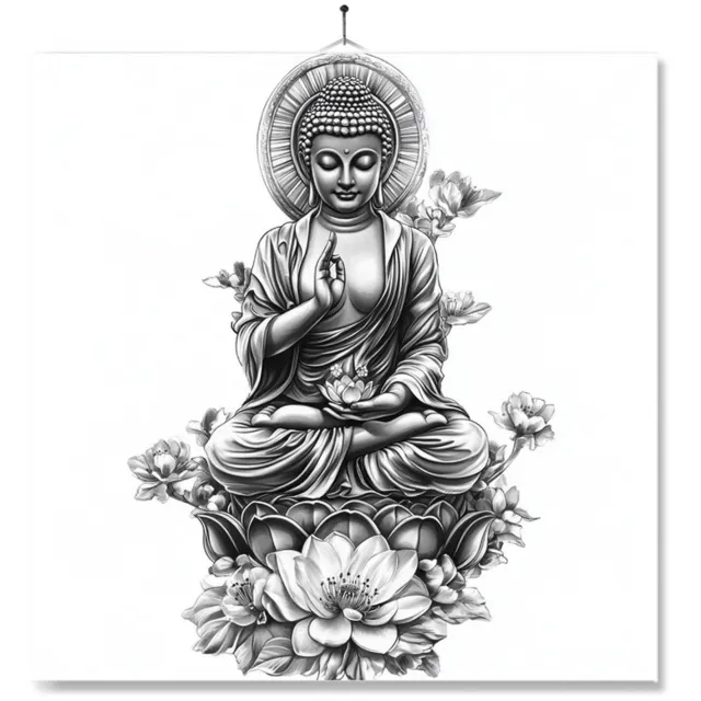 MC Living Tegel Met Opdruk | Buddha Art | Inclusief Geschenkdoos | Standaard | Ophangsysteem ontwerp 1
