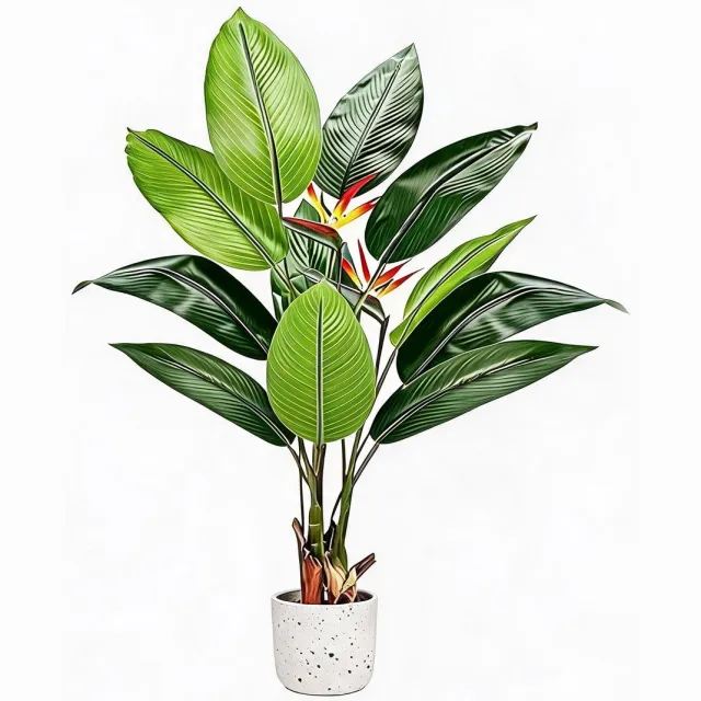 Danky Tropische Kunstplant 145cm PEVA - Onderhoudsvrij decor voor thuis, kantoor en verhuiscadeaus groen