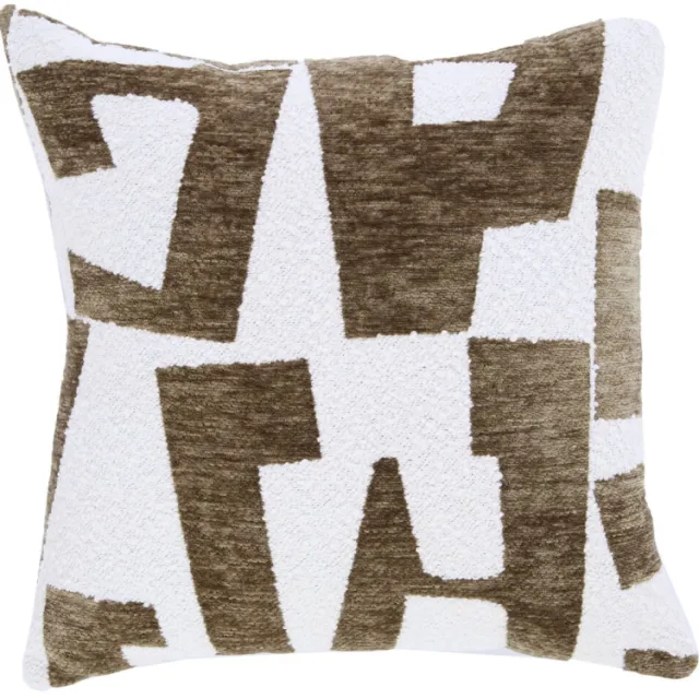 Light & Living sierkussen Metral (45x45 cm) off white/groen