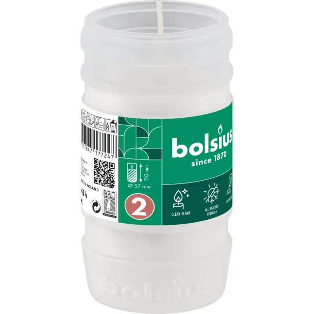 Bolsius Navulling Nr 2 (1 stuk) wit