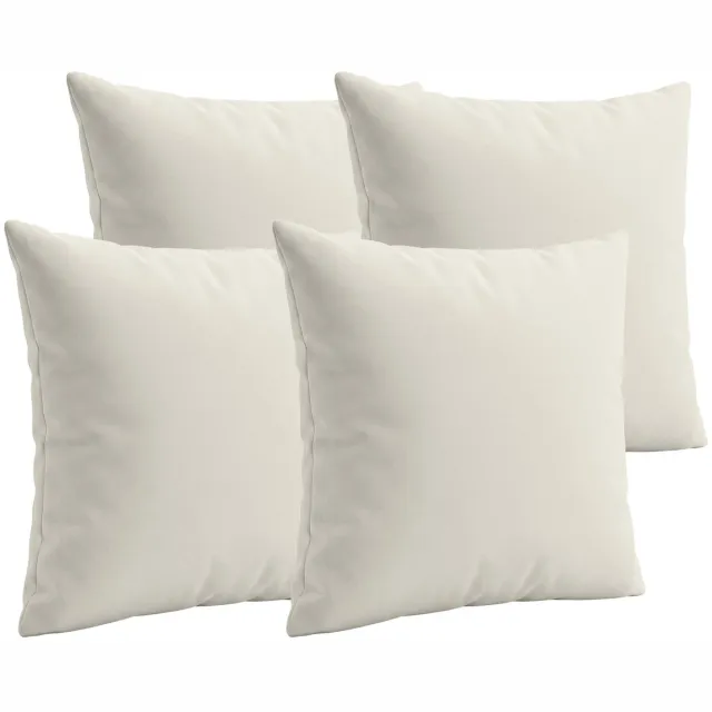 CLP Sierkussens Set van 4 - Zonder Vulling - 45x45 cm - Decoratieve Kussens voor Bank & Tuin - Wasbaar met Ritssluiting cremewit