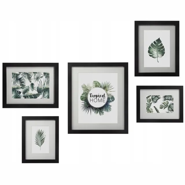 Atmosphera Créateur d'intérieur® Set van 5 Zwarte Fotolijsten - Decoratieve Wanddecoratie