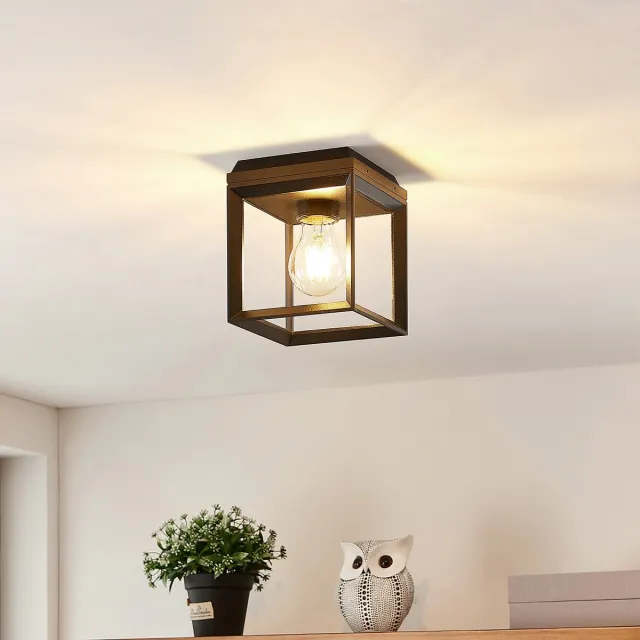 ARCCHIO plafondlamp - 1licht - Aluminium - H: 16.4 cm - E27 - zwart (RAL 9005)