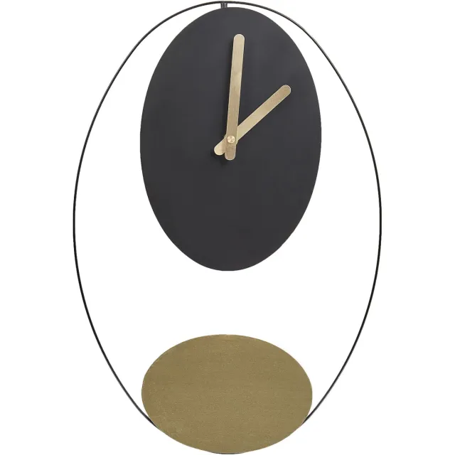 Beliani MANIGOD - Wandklok - Zwart/Goud - Staal