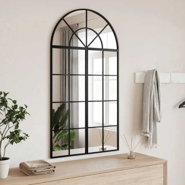 vidaXL Wandspiegel boog 60x110 cm ijzer zwart