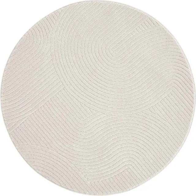 TrueWeave Rond zacht vloerkleed - Fuzz Waves crème 120