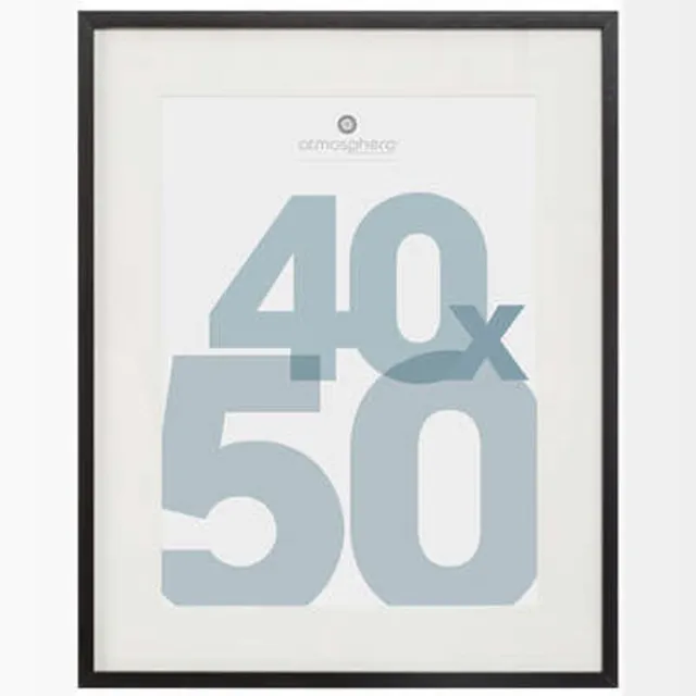 Atmosphera Fotolijstje Manu - met passe partout - voor een foto van 40 x 50 cm - zwart - MDF/Glas - Klassieker