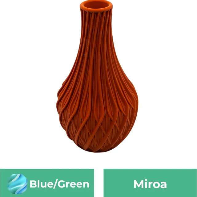 Lovora Miroa design vaas – Decoratieve vaas - Blauw / Groen - 3d geprinte vaas – geschikt voor droogbloemen - 20CM