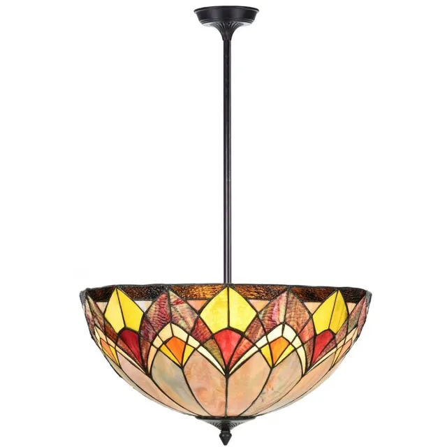 Coloured by Art Tiffany up-light Hanglamp Blossom - Art Deco Trade Multicolour