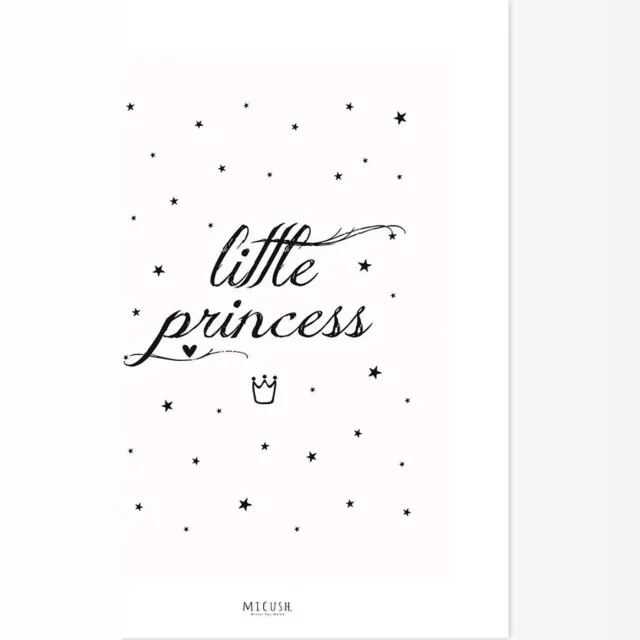 Lilipinso Poster spreuk Kleine prinses roze zwart
