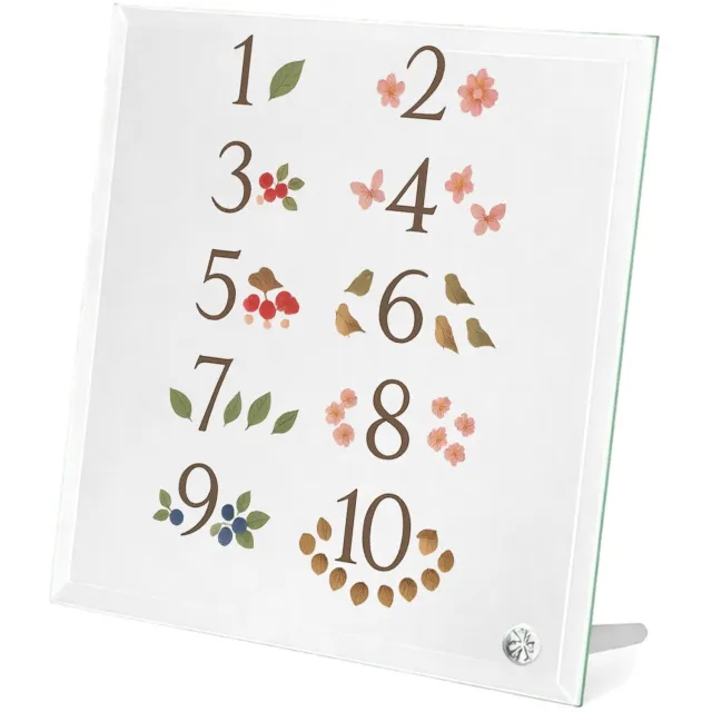 Mr Cadeautjes Glasframe 20 x 20 - design Een rustige telposter voor de natuur, met seizoenselementen | cadeau Wit