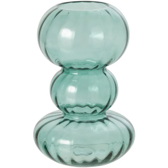 J-Line Vaas - glas - petrolblauw - small