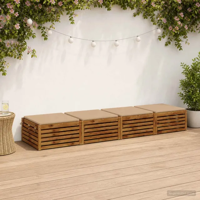 vidaXL Zitkussens SOEST 4 st 100% Polyester Zand 70 x 70 x 3 cm Grijs