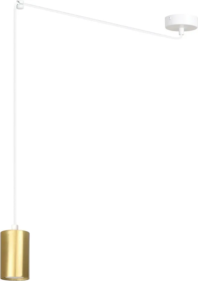 Emibig Turku witte met gouden regelbare pendelende GU10 koker decentraliseerbaar - Perfecte verlichting voor elke ruimte