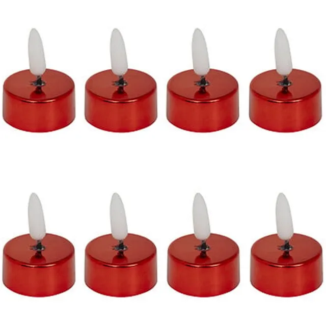 Feeric lights & Christmas Feeric lights and christmas LED theelichtjes - 8x stuks - rood - glans - 5,5 cm - waxinelichtjes - led kaarsen