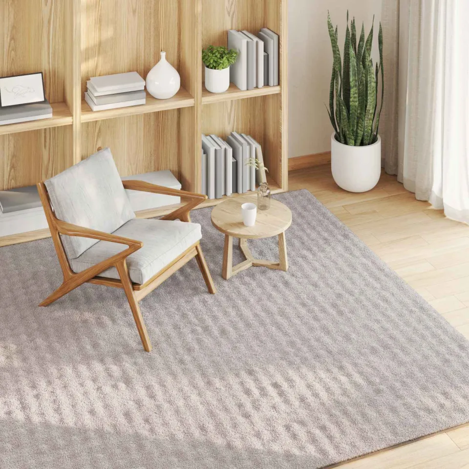 vidaXL Vloerkleden Vierkant SIROLO Zand 120 x 120 cm Polyester, foto 3