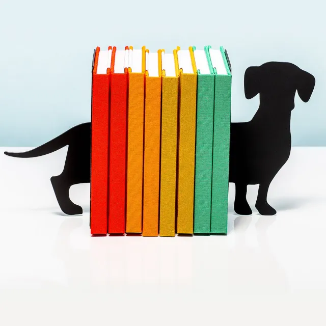 Balvi Teckel Boekensteun – Metaal – Zwart