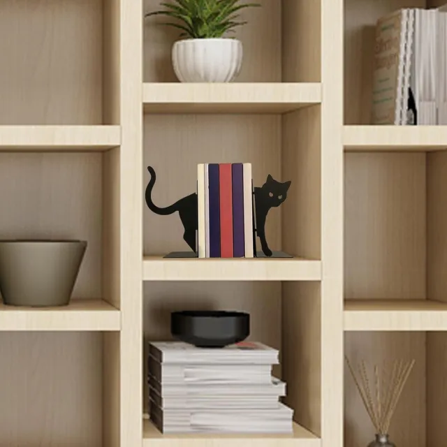 Nevolis Heavy Books Organizer - Cat Bookends - Desktop Organizer Creative Bookends - Contemporary Desktop Accessories - Home Office Book Organization . multi color