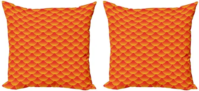 ABAKUHAUS Verbrand oranje kussenhoesenset 2x40x40 cm – Dubbelzijdig bedrukt