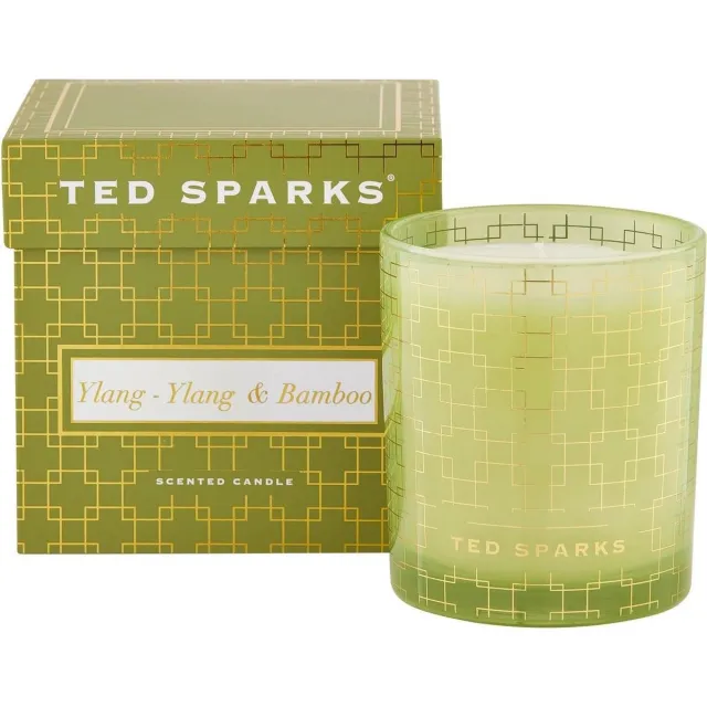 Ted Sparks Demi geurkaars Ylang-Ylang & Bamboo, 60 branduren Groen