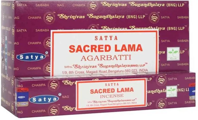 Satya sacred lama wierook - wierookstokjes - geurstokjes - doos 12 stuks Paars