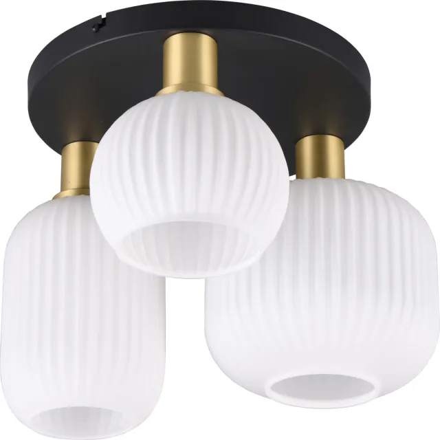 Trio DIVA - Plafondlamp - Messing mat - excl. 3x E27 8,5 W - Plafondbevestiging