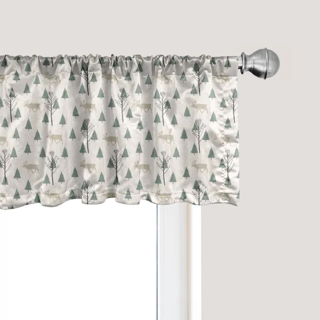 ABAKUHAUS Bosraamvalletje, gordijnvalletje voor keuken en slaapkamer met tunnelzoom, 137 cm x 30 cm, gebroken wit licht Reseda groen Eierschaal licht reseda groen